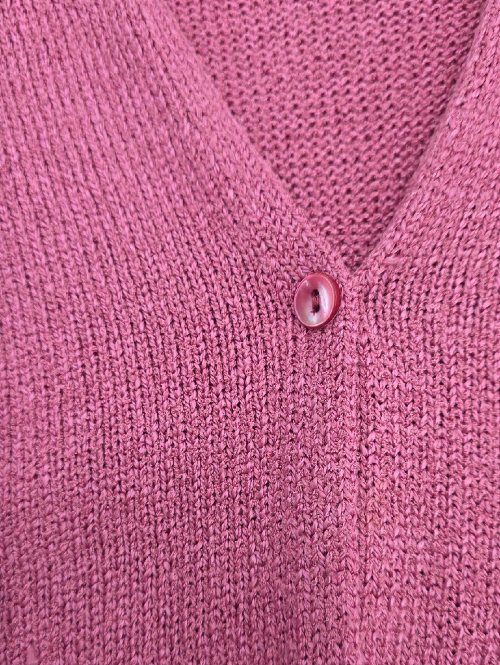 Eileen Fisher Silk Blend Pink V-Neck Knit Cardigan Sweater - Picture 3 of 7